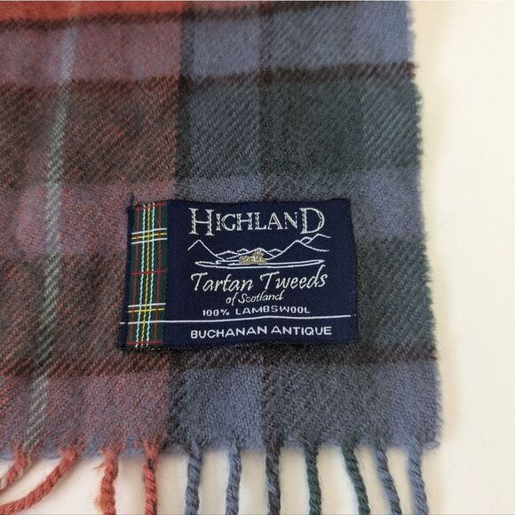 Highland Tartan Tweeds of Scotland 100% Lambswool Buchanan Antiques Scarf - Picture 7 of 10